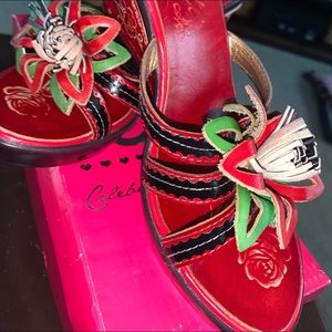 Ladies multi color wedges